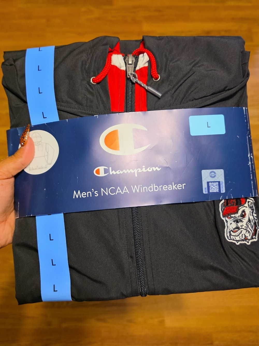 Champion Men’s Windbreaker Jacket - Black with Red Trim